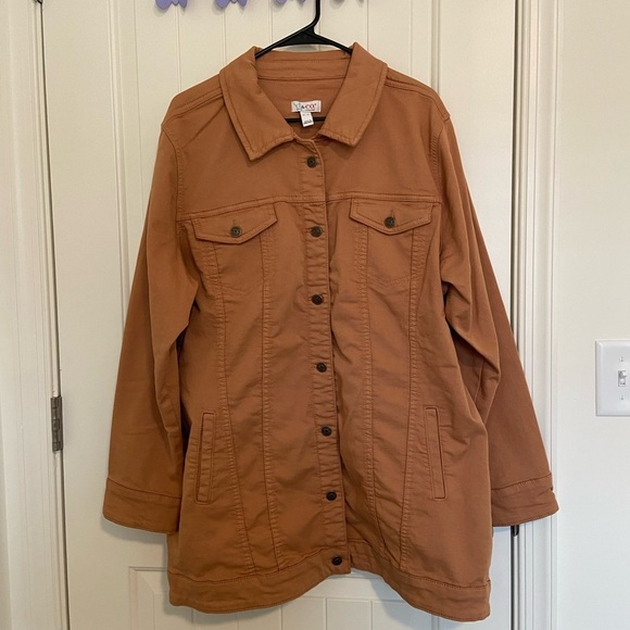 NWOT |‎ D&CO women’s soft knit oversized denim jacket — XL - Picture 1 of 7